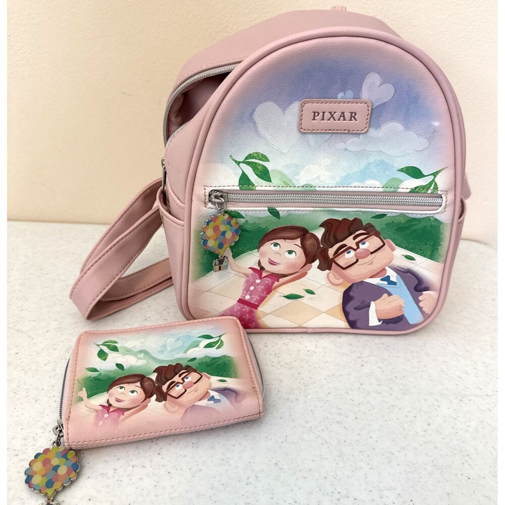 Disney Pixar UP Loungefly Carl and Ellie Backpack + Wallet